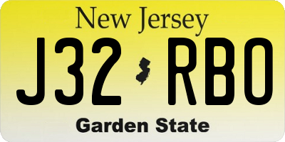 NJ license plate J32RBO