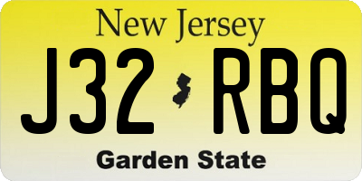 NJ license plate J32RBQ