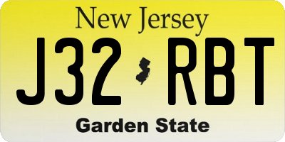 NJ license plate J32RBT