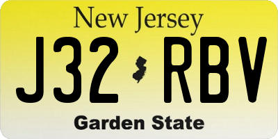 NJ license plate J32RBV