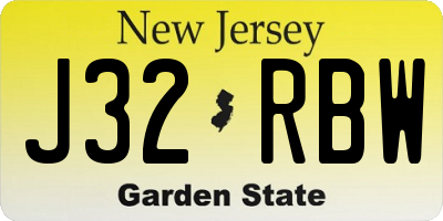 NJ license plate J32RBW