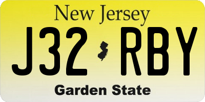 NJ license plate J32RBY