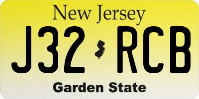 NJ license plate J32RCB