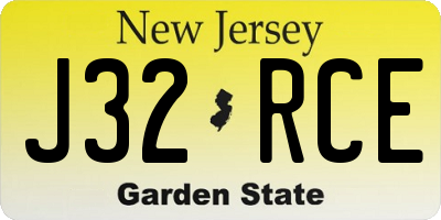 NJ license plate J32RCE