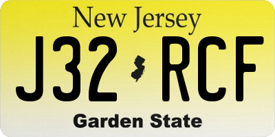 NJ license plate J32RCF