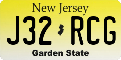 NJ license plate J32RCG