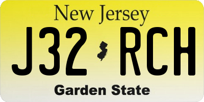 NJ license plate J32RCH