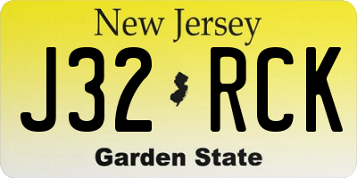 NJ license plate J32RCK