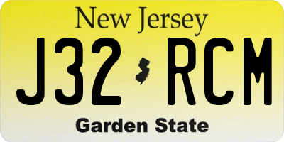 NJ license plate J32RCM