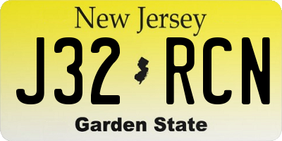 NJ license plate J32RCN