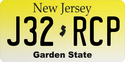 NJ license plate J32RCP
