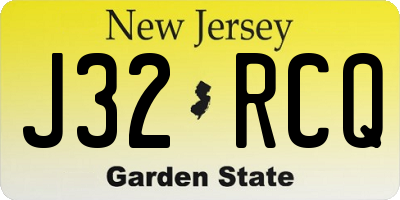 NJ license plate J32RCQ