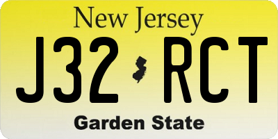 NJ license plate J32RCT