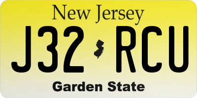 NJ license plate J32RCU