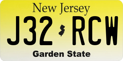 NJ license plate J32RCW