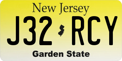 NJ license plate J32RCY