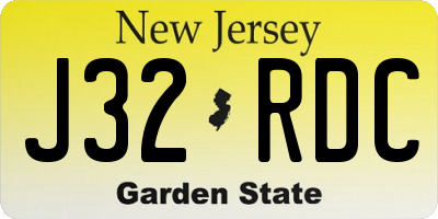 NJ license plate J32RDC