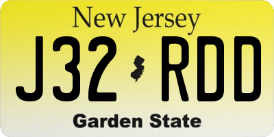 NJ license plate J32RDD