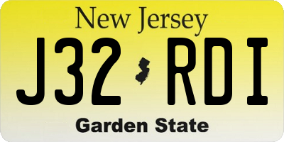 NJ license plate J32RDI