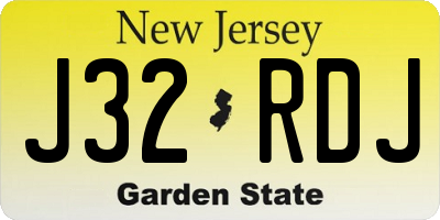 NJ license plate J32RDJ
