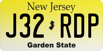 NJ license plate J32RDP