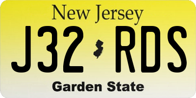 NJ license plate J32RDS