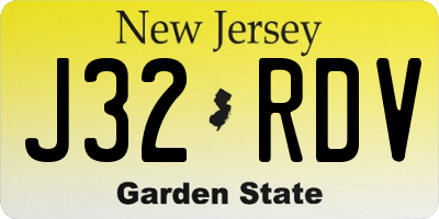 NJ license plate J32RDV