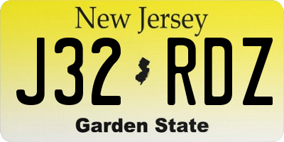 NJ license plate J32RDZ