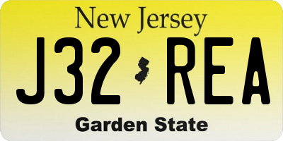 NJ license plate J32REA