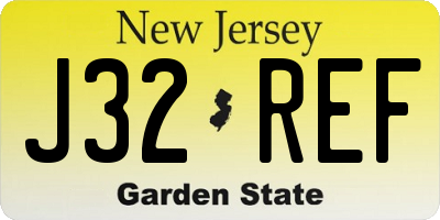 NJ license plate J32REF