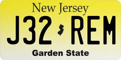 NJ license plate J32REM