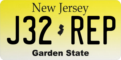 NJ license plate J32REP