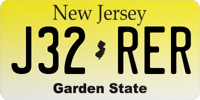 NJ license plate J32RER