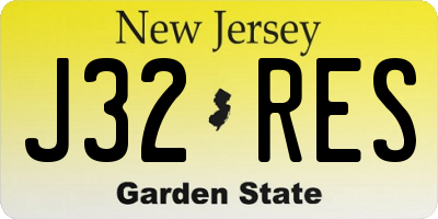 NJ license plate J32RES