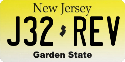 NJ license plate J32REV