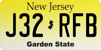 NJ license plate J32RFB