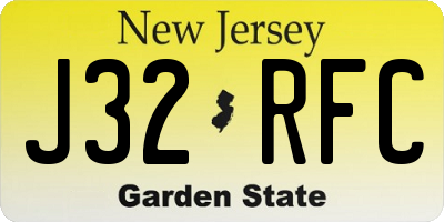 NJ license plate J32RFC