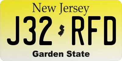 NJ license plate J32RFD