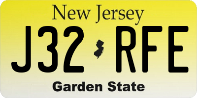 NJ license plate J32RFE