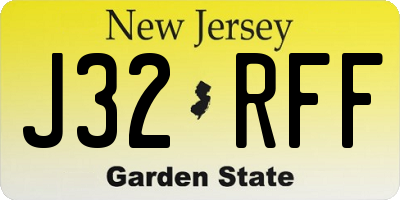 NJ license plate J32RFF