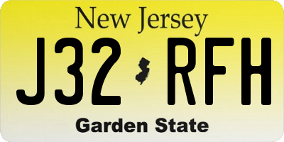 NJ license plate J32RFH