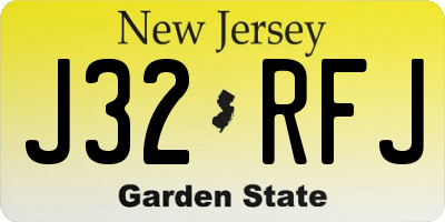 NJ license plate J32RFJ