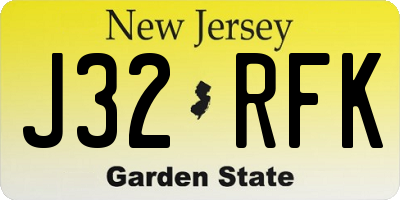 NJ license plate J32RFK