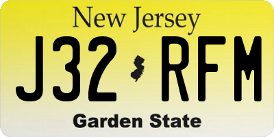 NJ license plate J32RFM