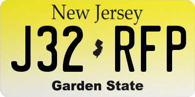 NJ license plate J32RFP