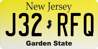 NJ license plate J32RFQ