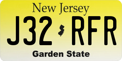 NJ license plate J32RFR