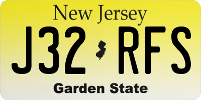 NJ license plate J32RFS