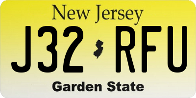 NJ license plate J32RFU