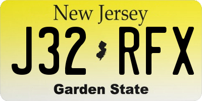 NJ license plate J32RFX
